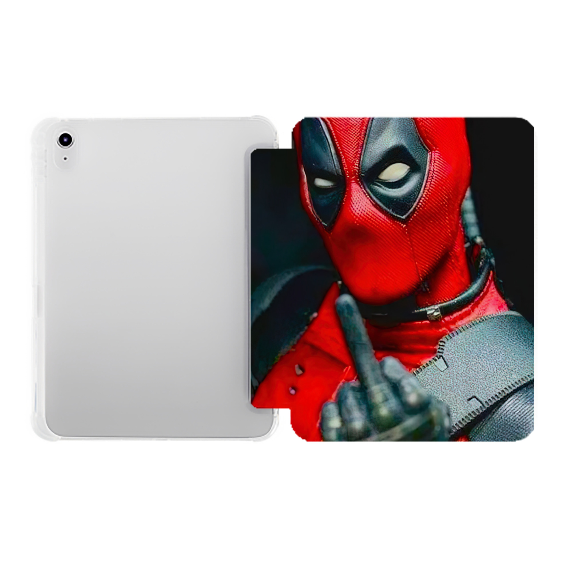 （画像用） Deadpool デッドプール IPad ケース ペン収納付き 三つ折りスタンド PUレザー×シリコン 対応機種9.5/10.5/10.9インチ